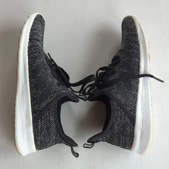 Adidas Cloud Foam Memory Footbed Lightweight Athletic Sneakers 7 Black White - Picture 10 of 14